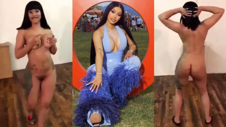 Cardi B Corps Nu Complet Spectacle Teasing Vidéo Leaks Borntobefuck