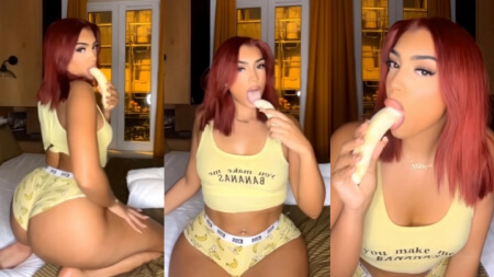 Mel Popss Succion de Banane et Twerk Teasing Vidéo Leaks Borntobefuck